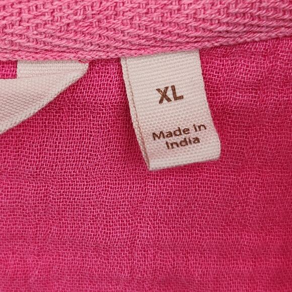 Soft Surroundings Giovinezza Raspberry Pink Slub Cotton Blouse Top Women's XL - Picture 4 of 11